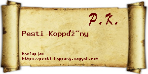 Pesti Koppány névjegykártya